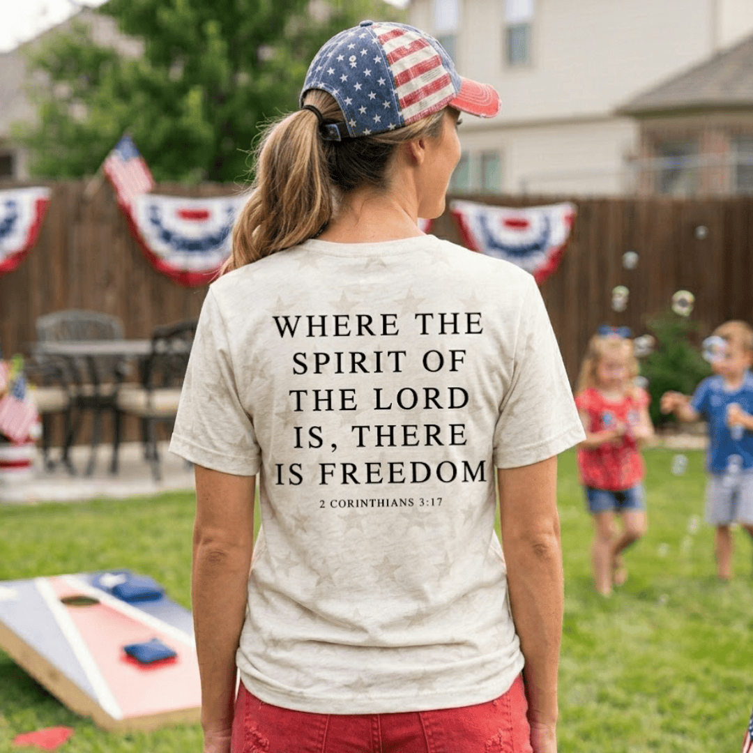 ellyandgrace 3929 Freedom Unisex Star Tee