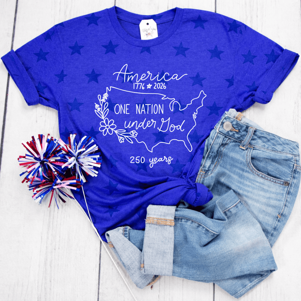 ellyandgrace 3929 Happy Birthday America! Unisex Star Tee