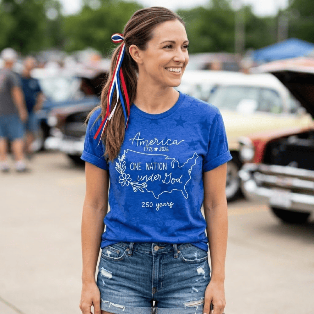 ellyandgrace 3929 Happy Birthday America! Unisex Star Tee