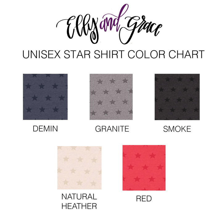 ellyandgrace 3929 One Nation Under God Retro Star Unisex Tee