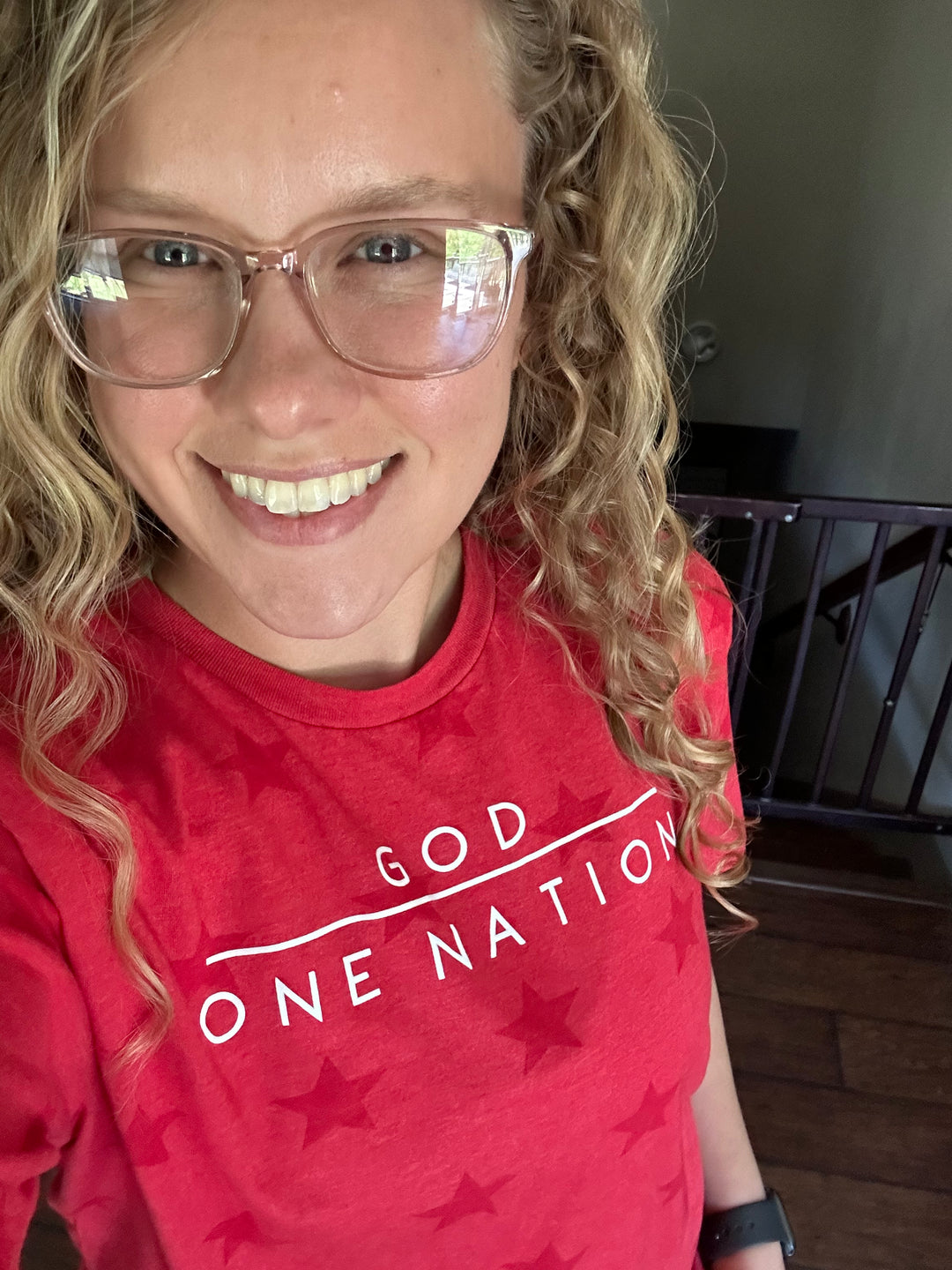 ellyandgrace 3929 One Nation Under God Star Unisex Tee