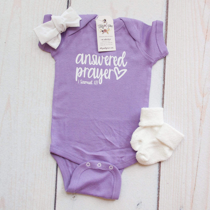 ellyandgrace 4400 Answered Prayer Infant Bodysuit
