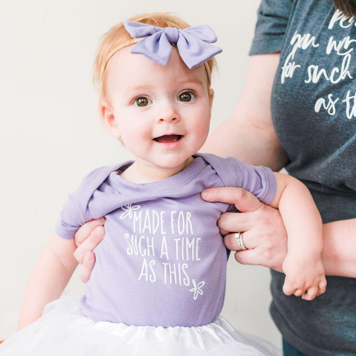 ellyandgrace 4400 Newborn / Lavender Made for Such a Time as This Infant Bodysuit