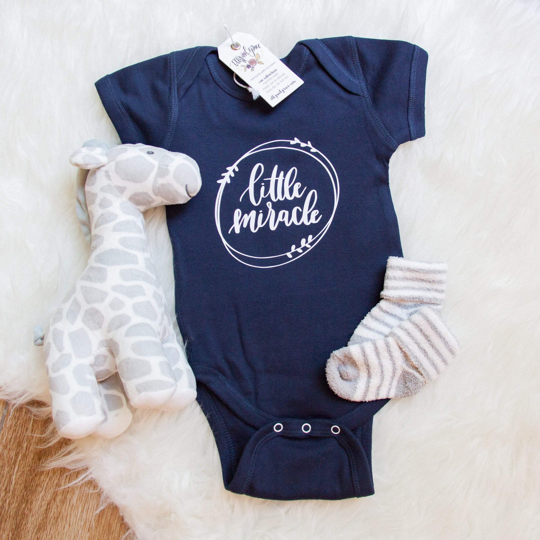 ellyandgrace 4400 Newborn / Navy Little Miracle Infant Bodysuit