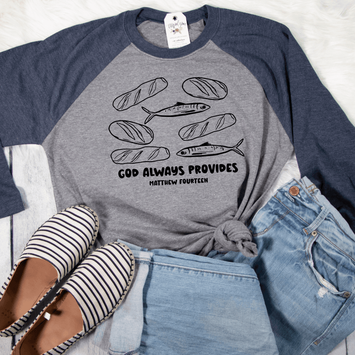 ellyandgrace 6051 God Always Provides Raglan