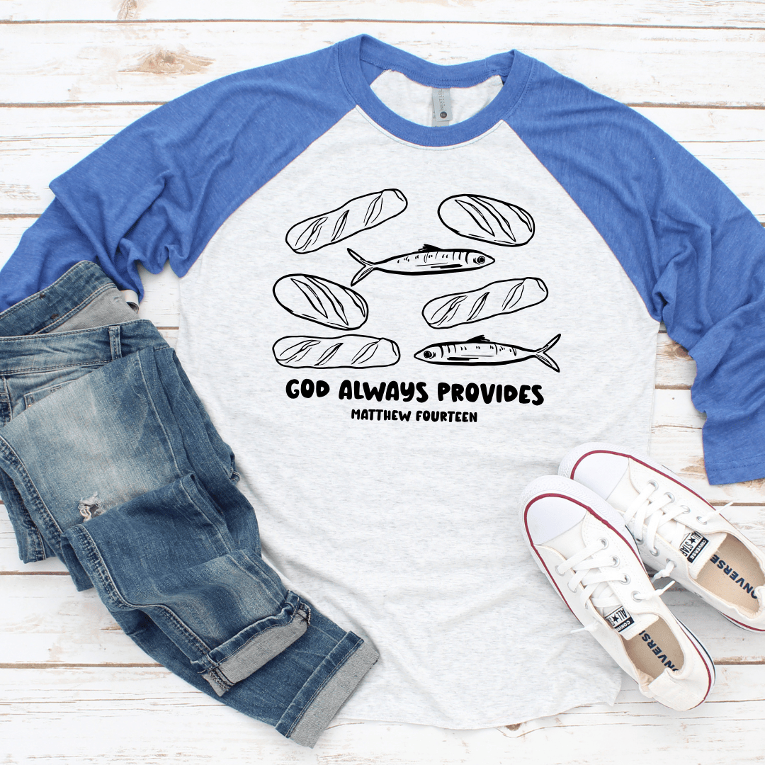 ellyandgrace 6051 God Always Provides Raglan