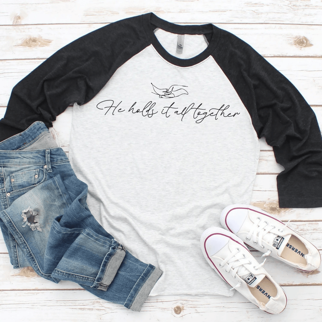 ellyandgrace 6051 He Holds It All Together Raglan