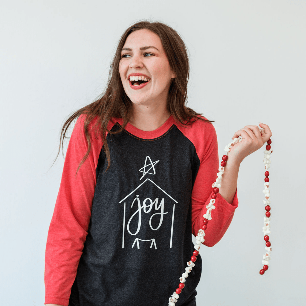 ellyandgrace 6051 Joy Nativity Raglan