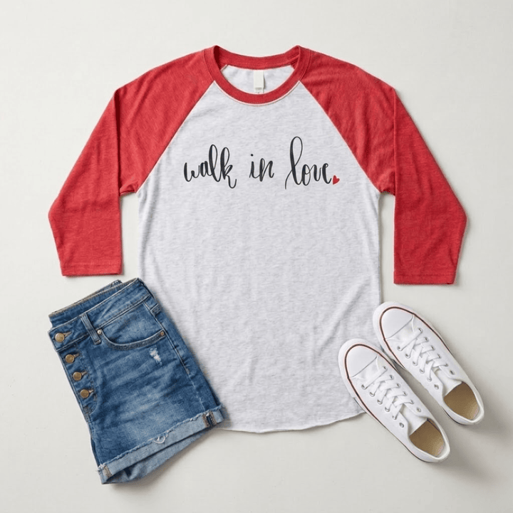 ellyandgrace 6051 *LIMITED TIME* Walk in Love Raglan