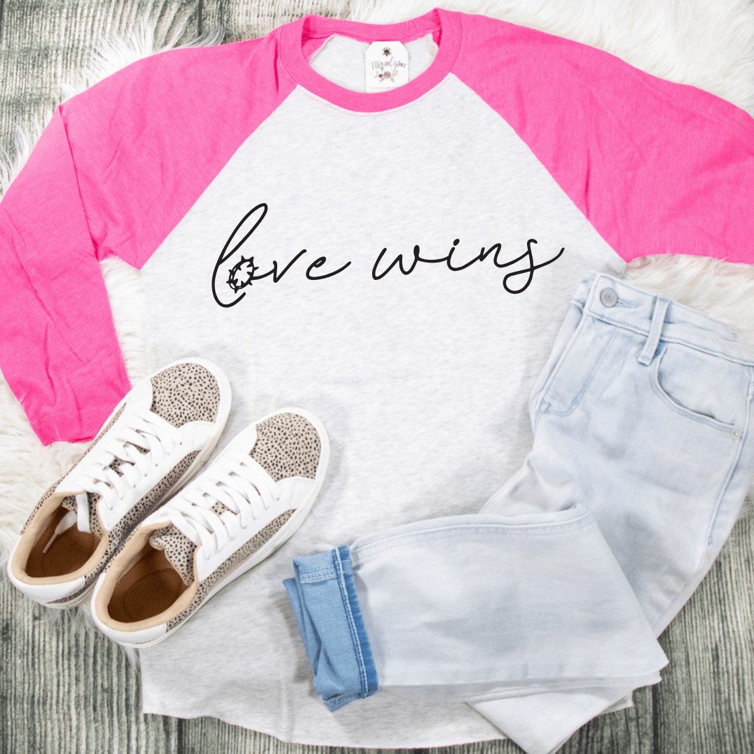 ellyandgrace 6051 Love Wins Raglan