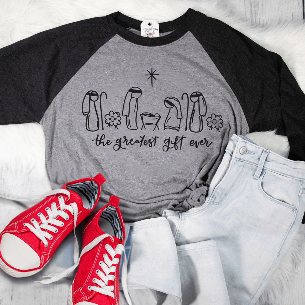 ellyandgrace 6051 The Greatest Gift Ever Raglan