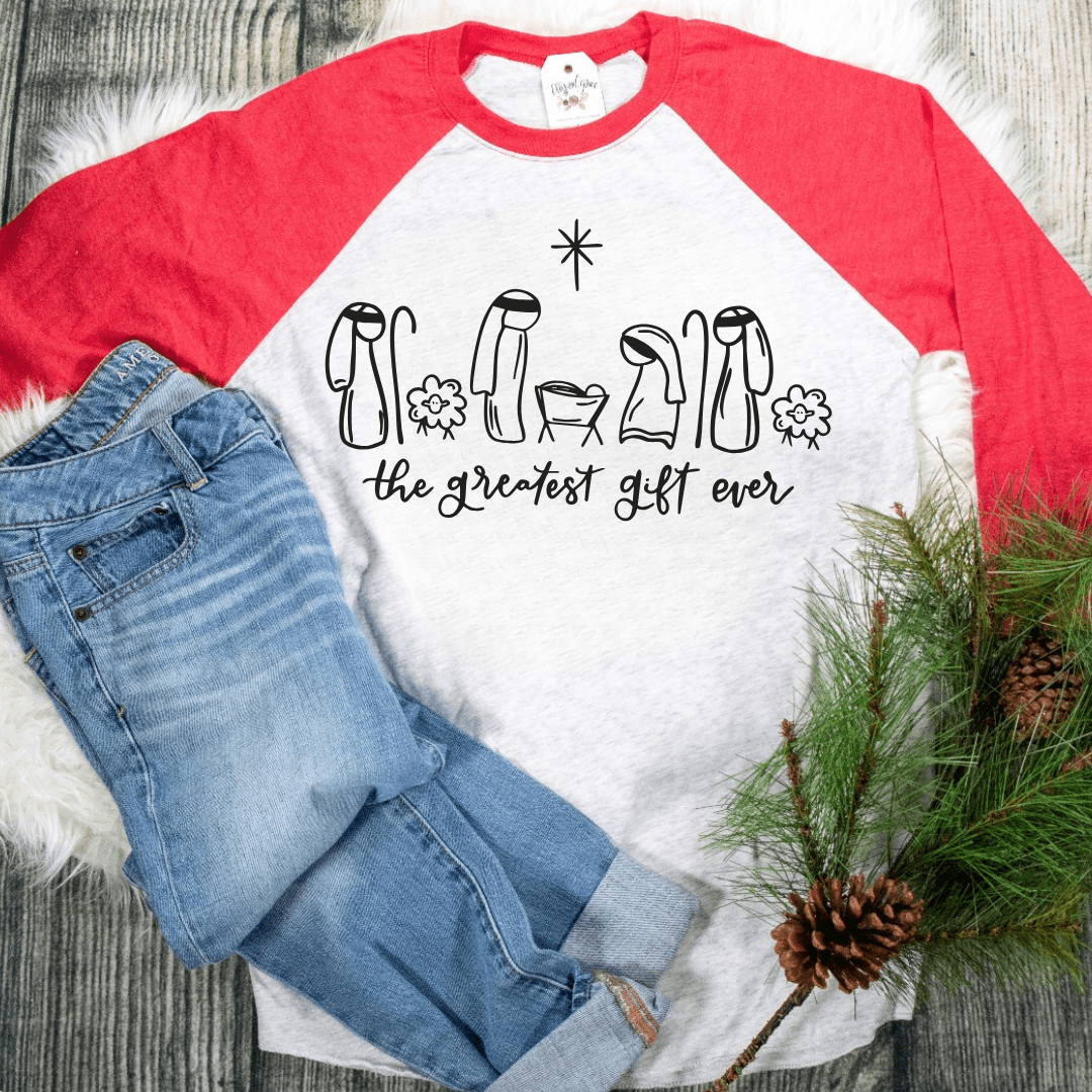 ellyandgrace 6051 The Greatest Gift Ever Raglan