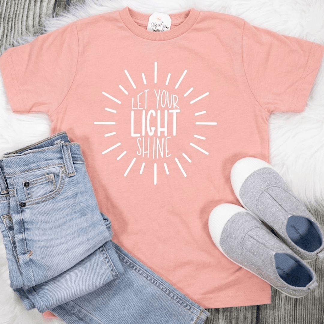 ellyandgrace 6101 Let Your Light Shine Unisex Youth Shirt