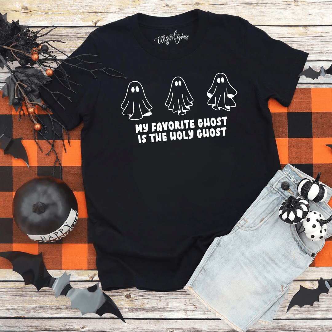 ellyandgrace 6101 My Favorite Ghost Is The Holy Ghost Christian Unisex Youth Shirt