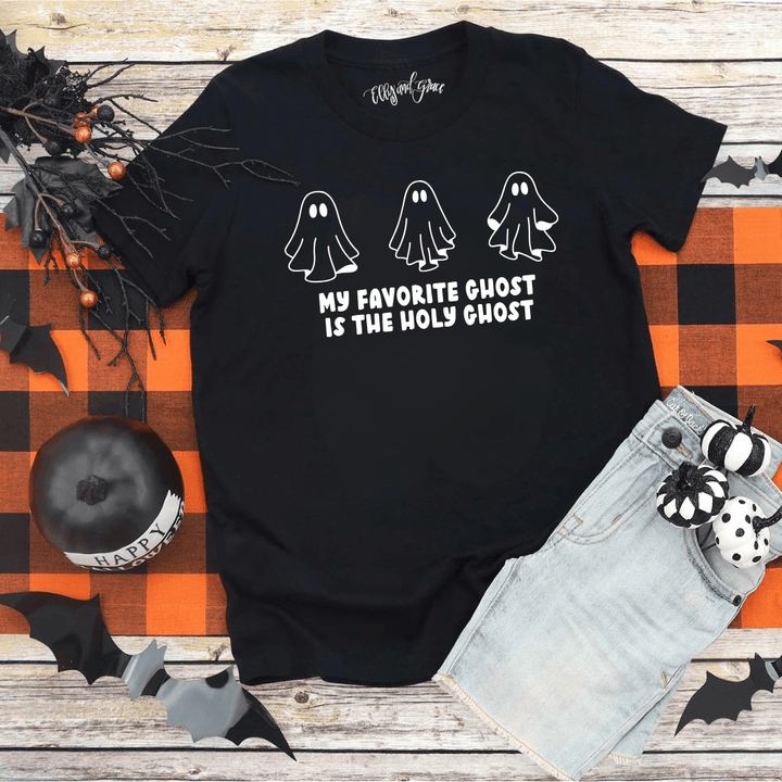 ellyandgrace 6101 My Favorite Ghost Is The Holy Ghost Christian Unisex Youth Shirt