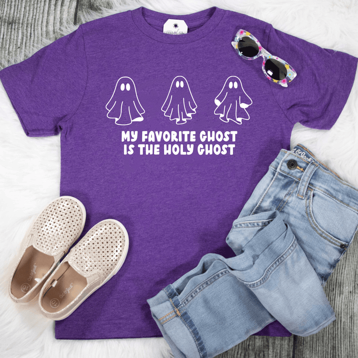 ellyandgrace 6101 My Favorite Ghost Is The Holy Ghost Christian Unisex Youth Shirt