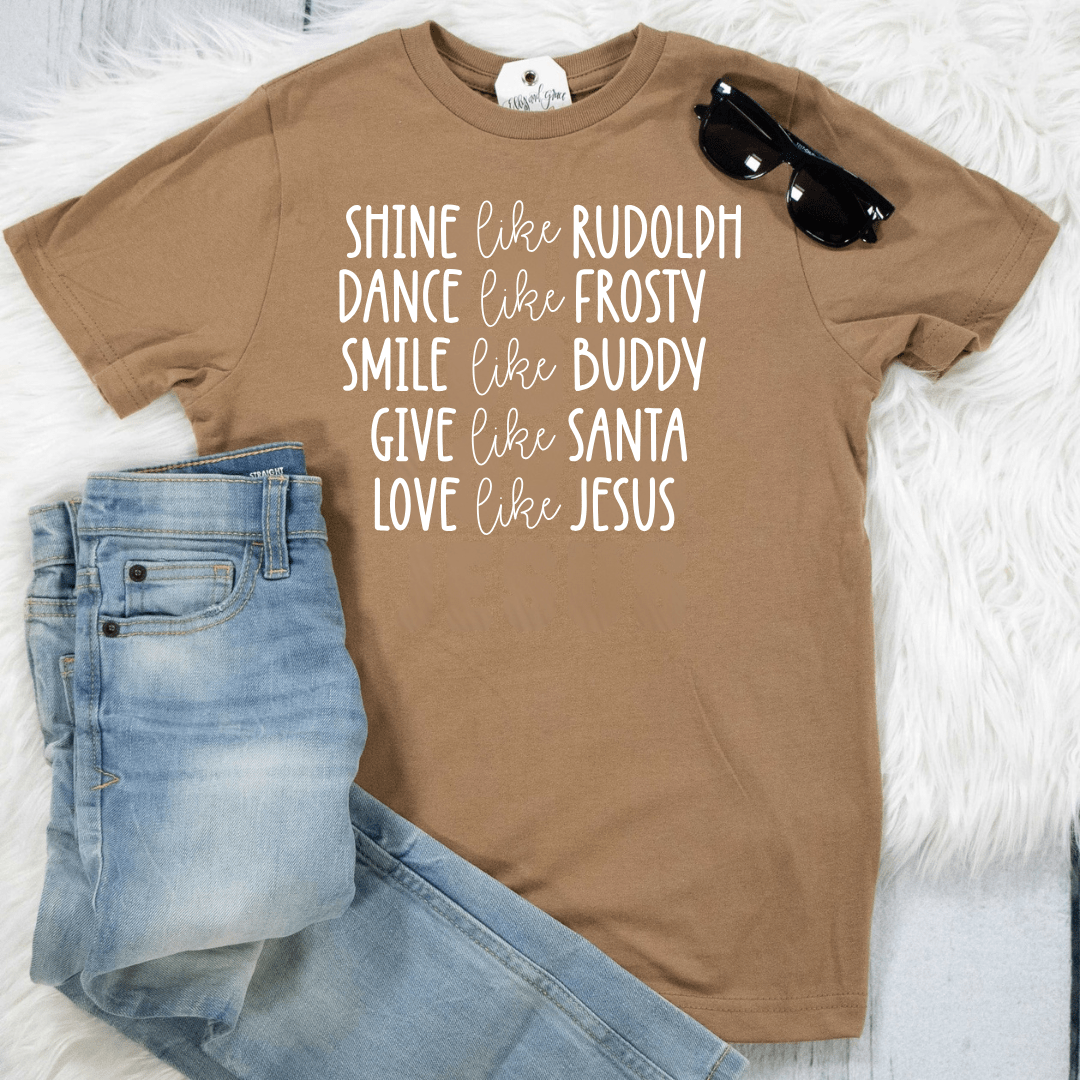 ellyandgrace 6101 Shine Like Rudolph Unisex Youth Shirt