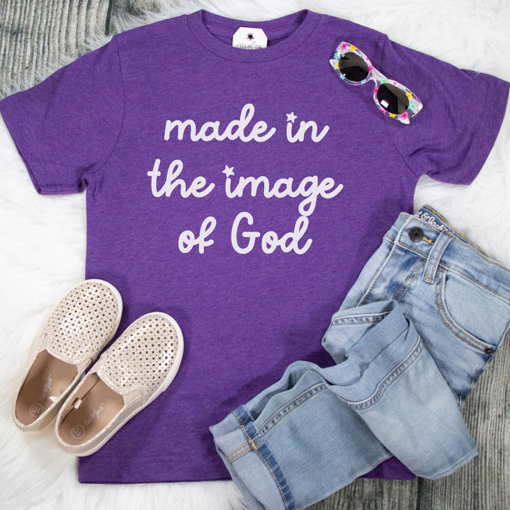 ellyandgrace 6101 Unisex Youth Medium / Vintage Purple Made in the Image Unisex Youth Shirt