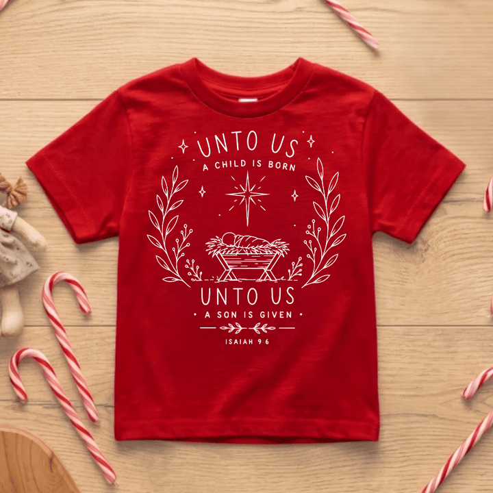 ellyandgrace 6101 Unto Us Unisex Youth Shirt