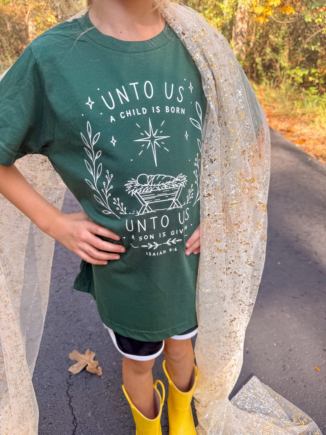 ellyandgrace 6101 Unto Us Unisex Youth Shirt
