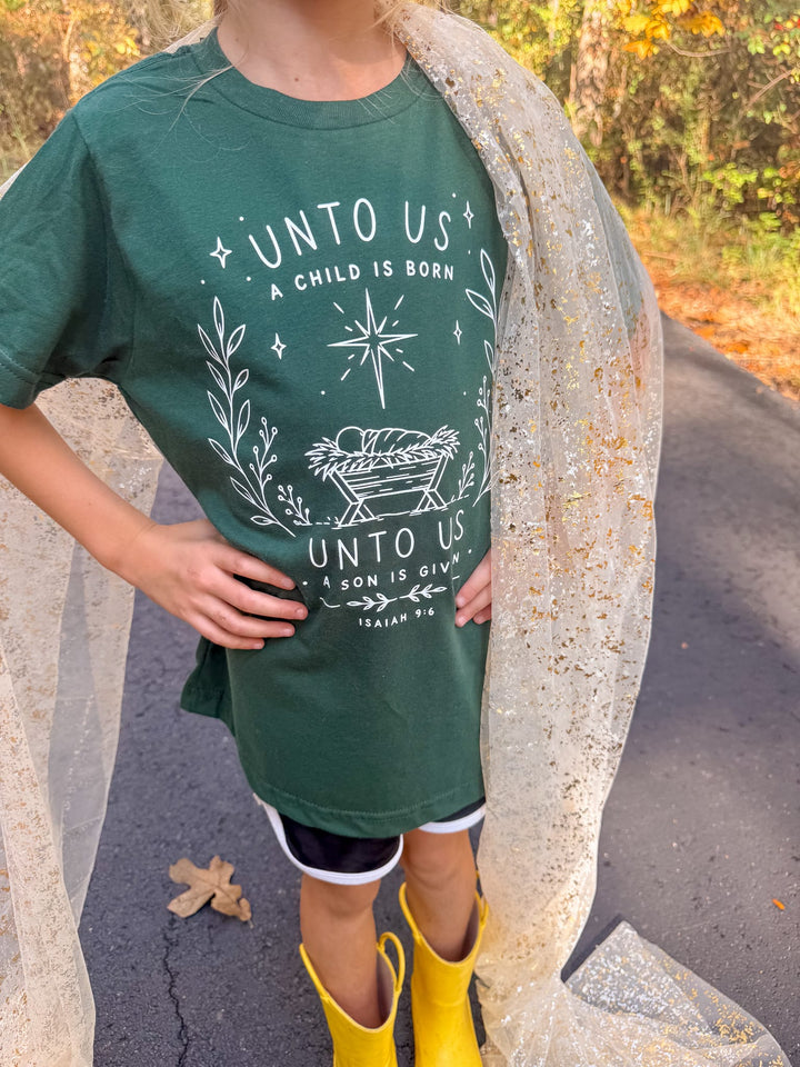 ellyandgrace 6101 Unto Us Unisex Youth Shirt