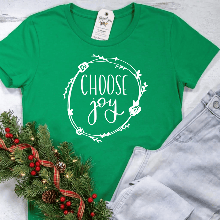 ellyandgrace 64000L Choose Joy Ladies Fit Short Sleeve Shirt