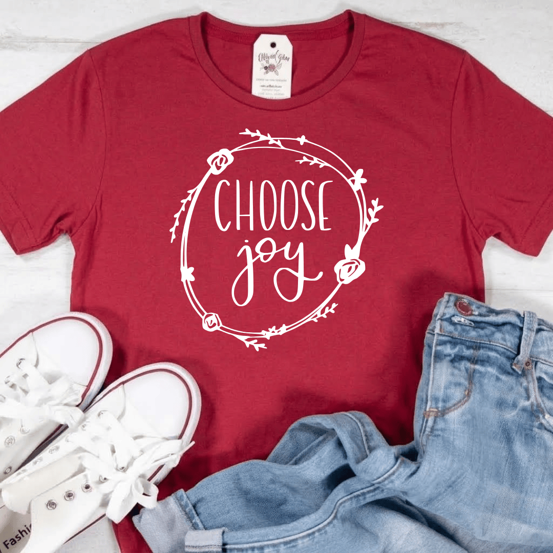 ellyandgrace 64000L Choose Joy Ladies Fit Short Sleeve Shirt