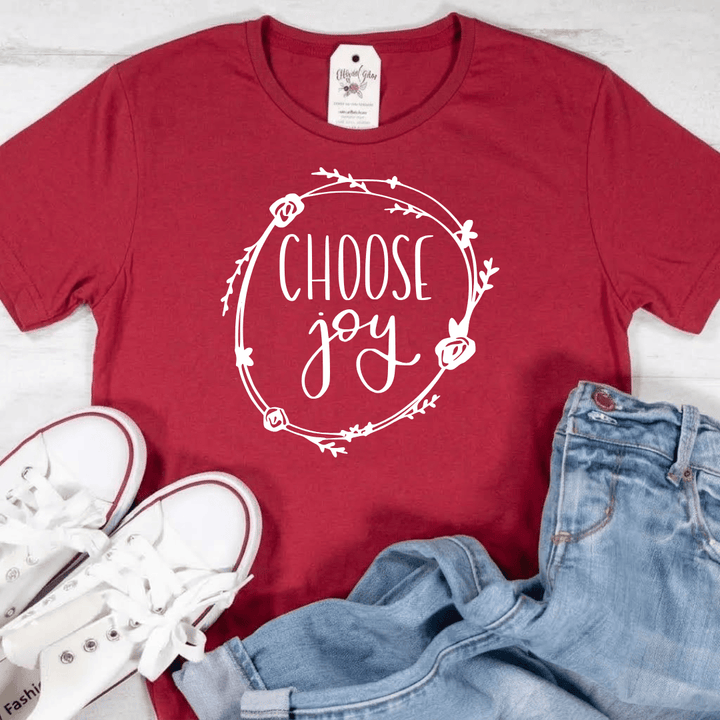 ellyandgrace 64000L Choose Joy Ladies Fit Short Sleeve Shirt