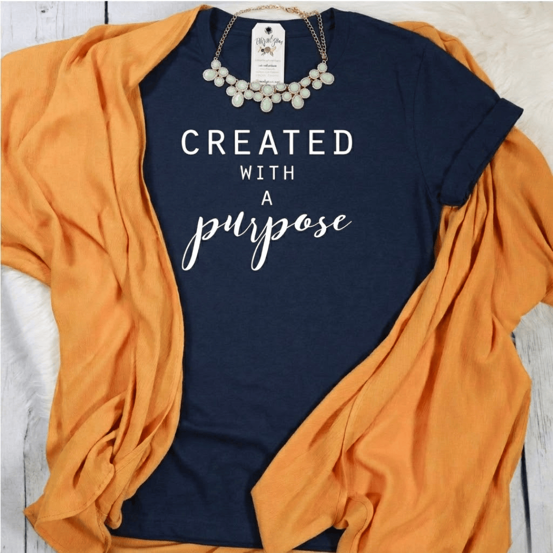 ellyandgrace 64000L Created with a Purpose Ladies Short Sleeve Shirt