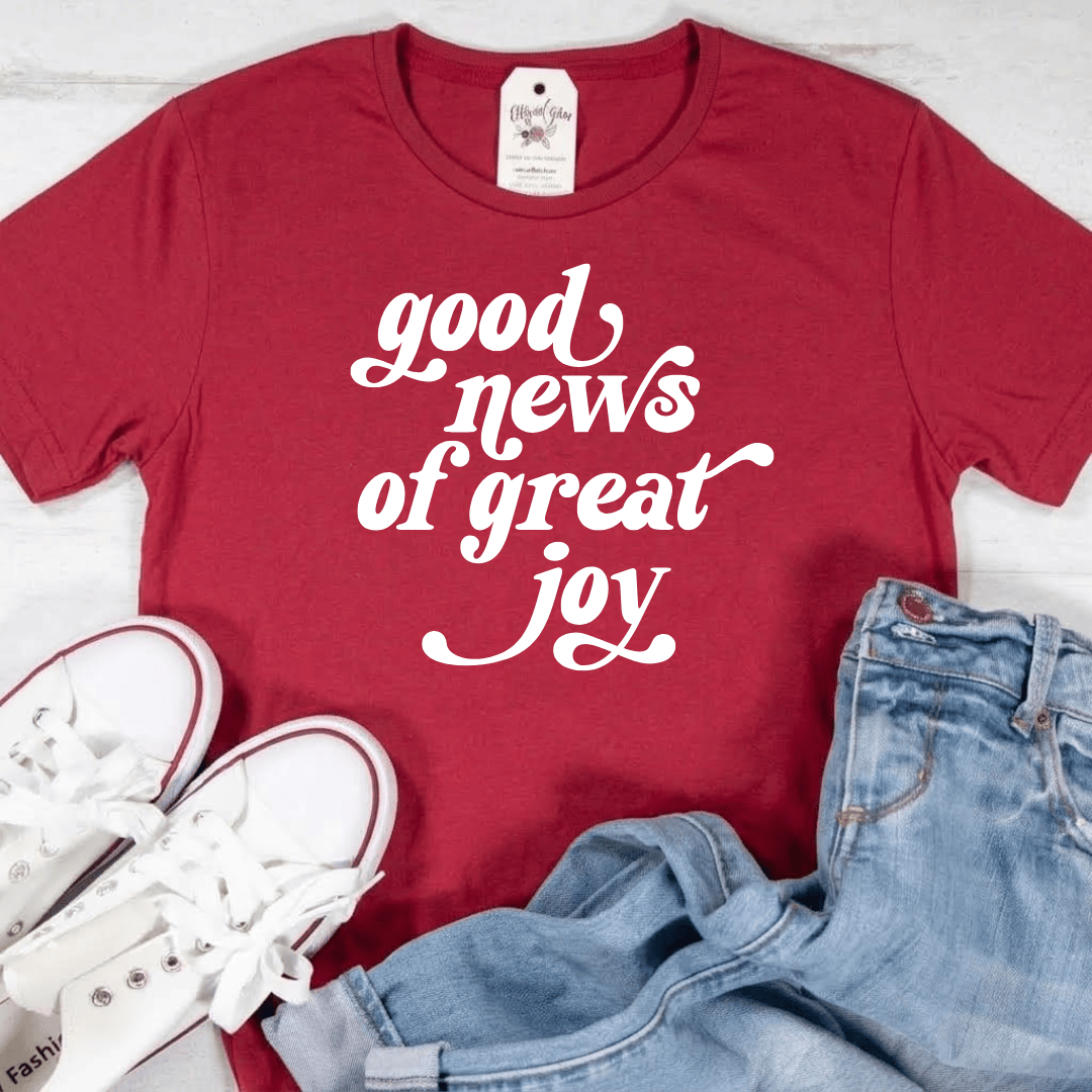 ellyandgrace 64000L Good News Of Great Joy Ladies Fit Short Sleeve Shirt