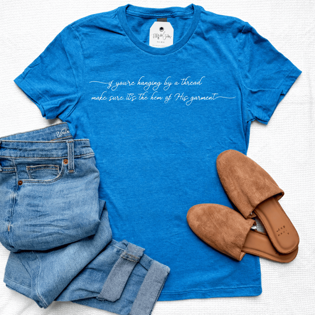 ellyandgrace 64000L If You're Hanging By A Thread Ladies Fit Short Sleeve Shirt