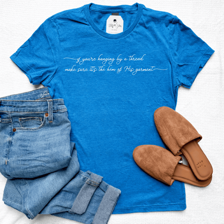 ellyandgrace 64000L If You're Hanging By A Thread Ladies Fit Short Sleeve Shirt