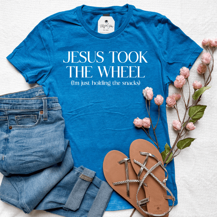 ellyandgrace 64000L Jesus Took The Wheel Ladies Fit Short Sleeve Shirt