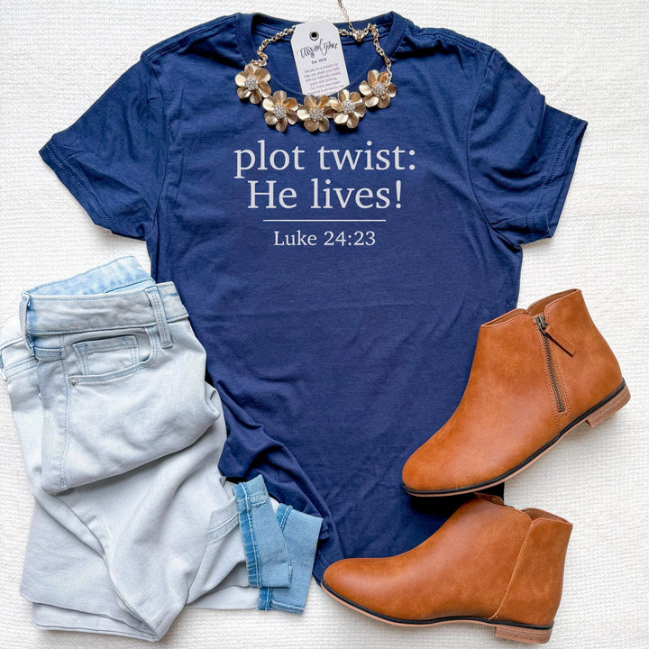 ellyandgrace 64000L Spoiler Alert: The Tomb was Empty® Ladies Short Sleeve Shirt