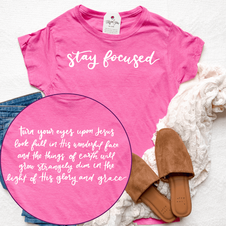 ellyandgrace 64000L Stay Focused (Turn Your Eyes) Ladies Fit Short Sleeve Shirt