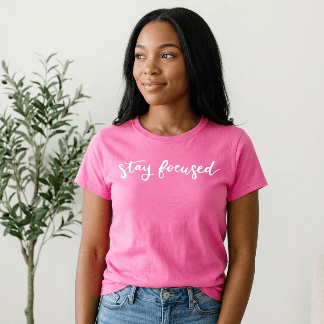 ellyandgrace 64000L Stay Focused (Turn Your Eyes) Ladies Fit Short Sleeve Shirt