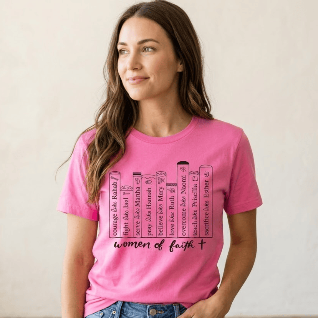 ellyandgrace 64000L Women Of Faith Ladies Fit Short Sleeve Shirt