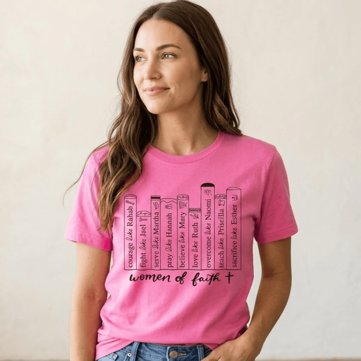 ellyandgrace 64000L Women Of Faith Ladies Fit Short Sleeve Shirt