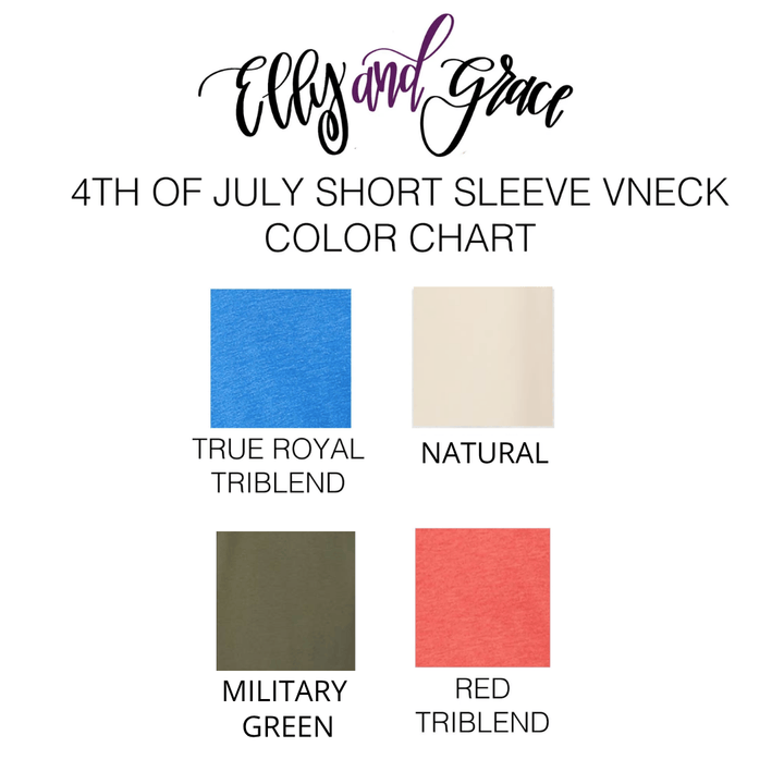 ellyandgrace 6405 Cross Flag Ladies V-Neck