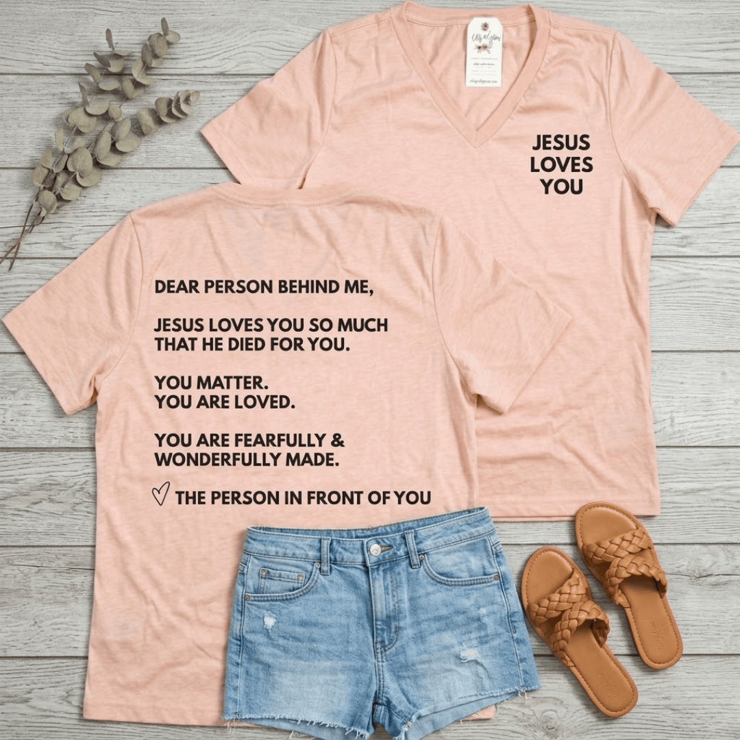 ellyandgrace 6405 Dear Person Behind Me Short Sleeve V-neck