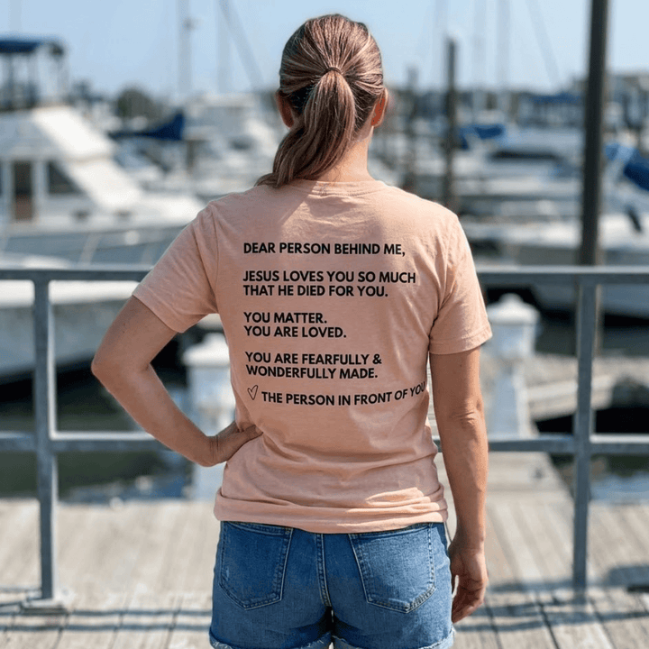 ellyandgrace 6405 Dear Person Behind Me Short Sleeve V-neck