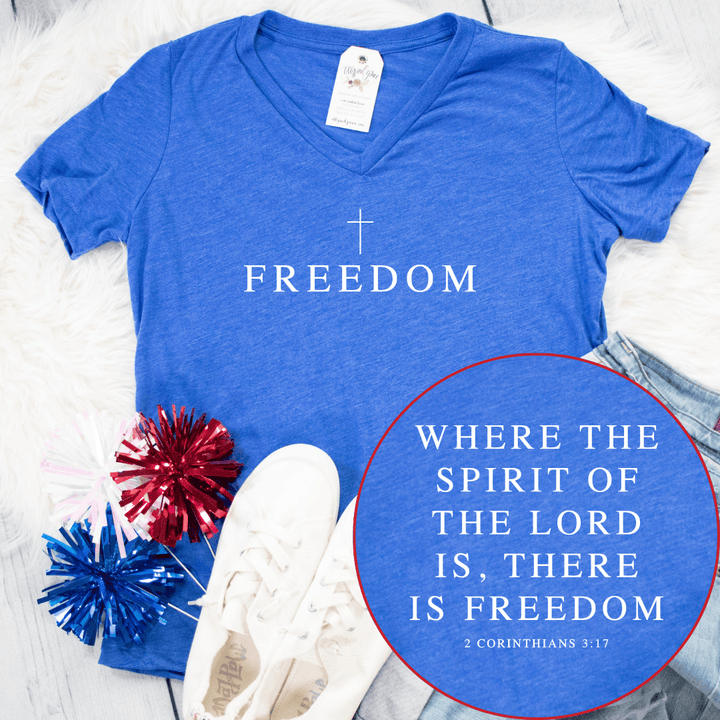 ellyandgrace 6405 Freedom Ladies V-Neck