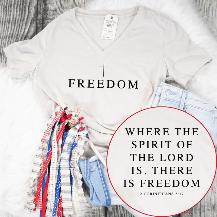 ellyandgrace 6405 Freedom Ladies V-Neck