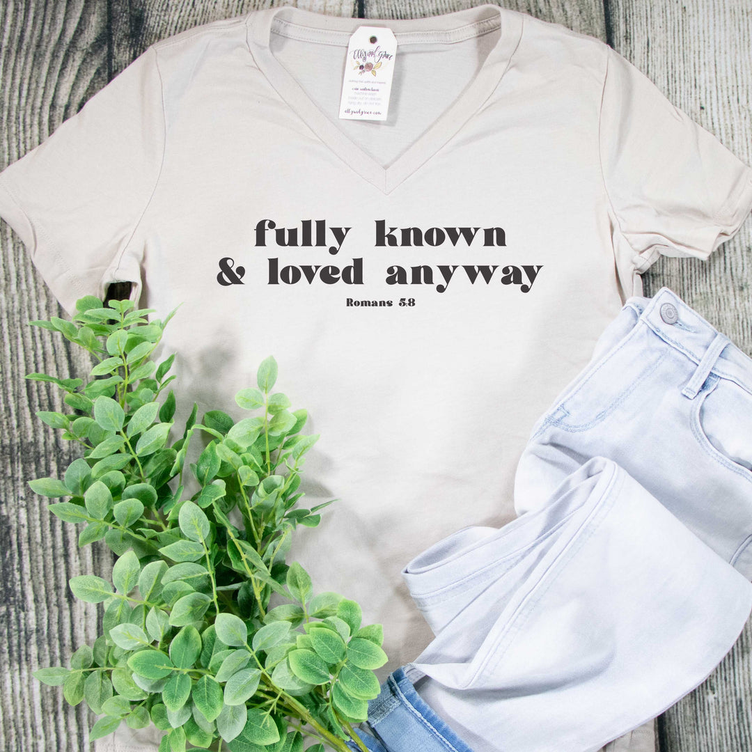 ellyandgrace 6405 Fully Known & Loved Anyway Relaxed Ladies Vneck