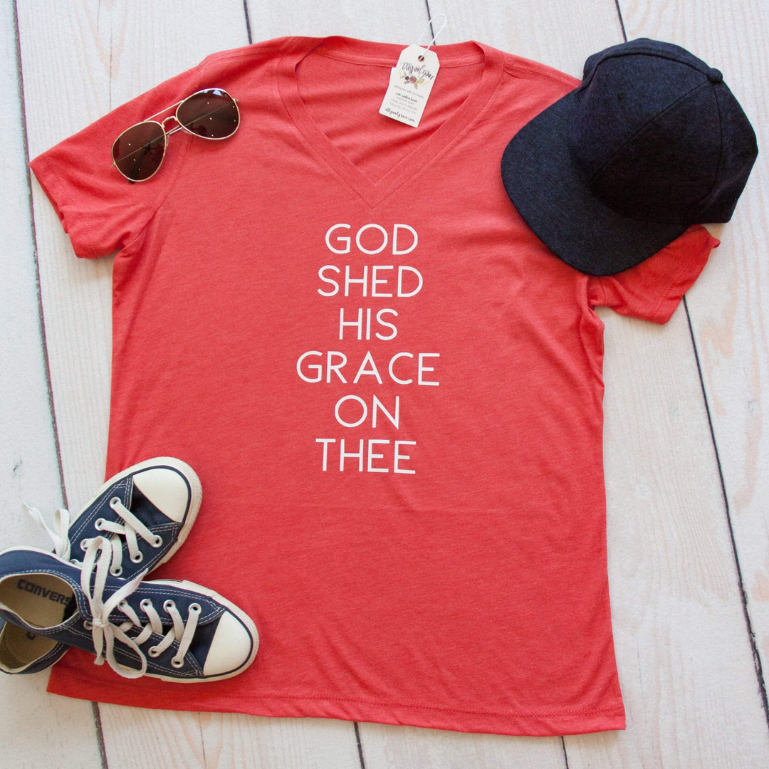 ellyandgrace 6405 God Shed His Grace on Thee Relaxed Ladies Vneck