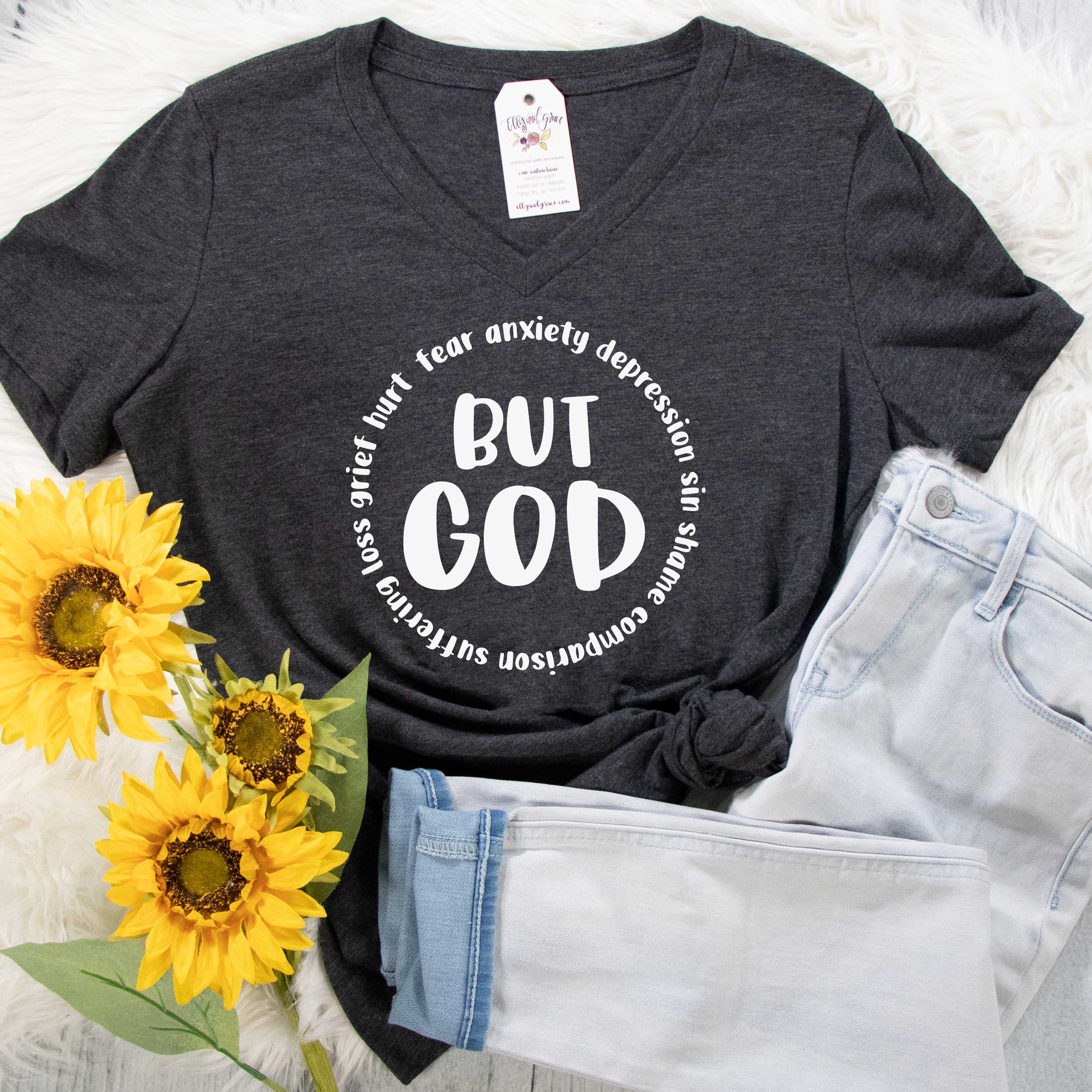 But God Relaxed Ladies Vneck