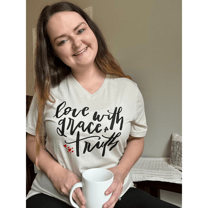 ellyandgrace 6405 Love with Grace and Truth Relaxed Ladies Vneck