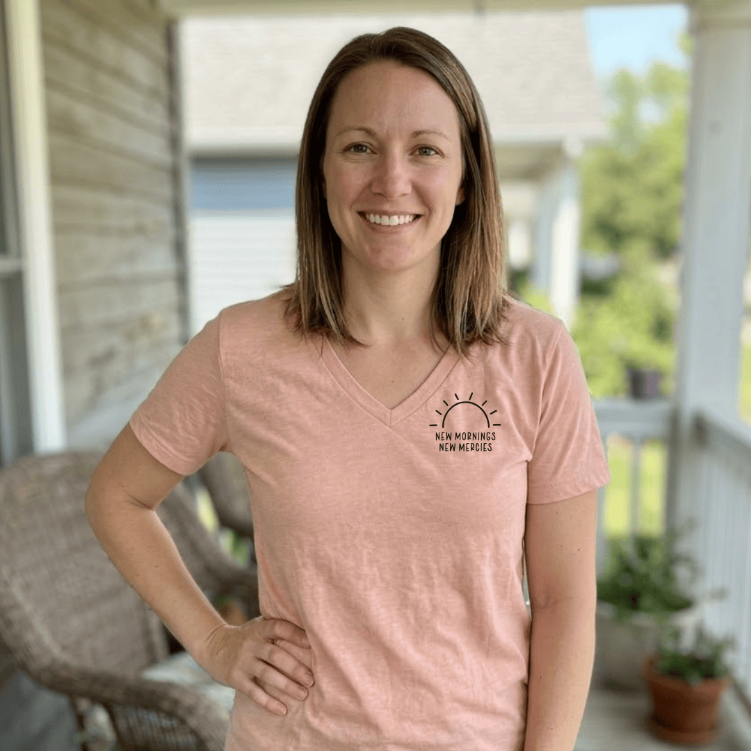 ellyandgrace 6405 New Morning New Mercies Ladies V-Neck