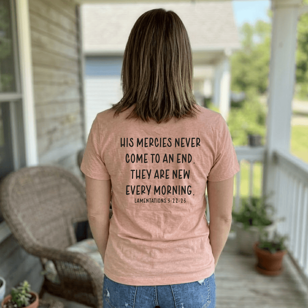 ellyandgrace 6405 New Morning New Mercies Ladies V-Neck