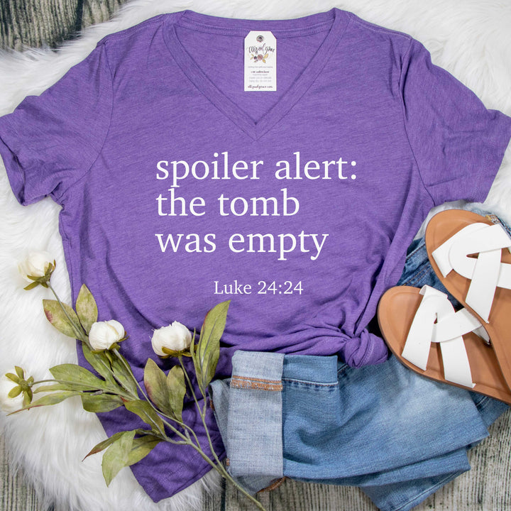 ellyandgrace 6405 Spoiler Alert: The Tomb was Empty® Relaxed Ladies V-Neck